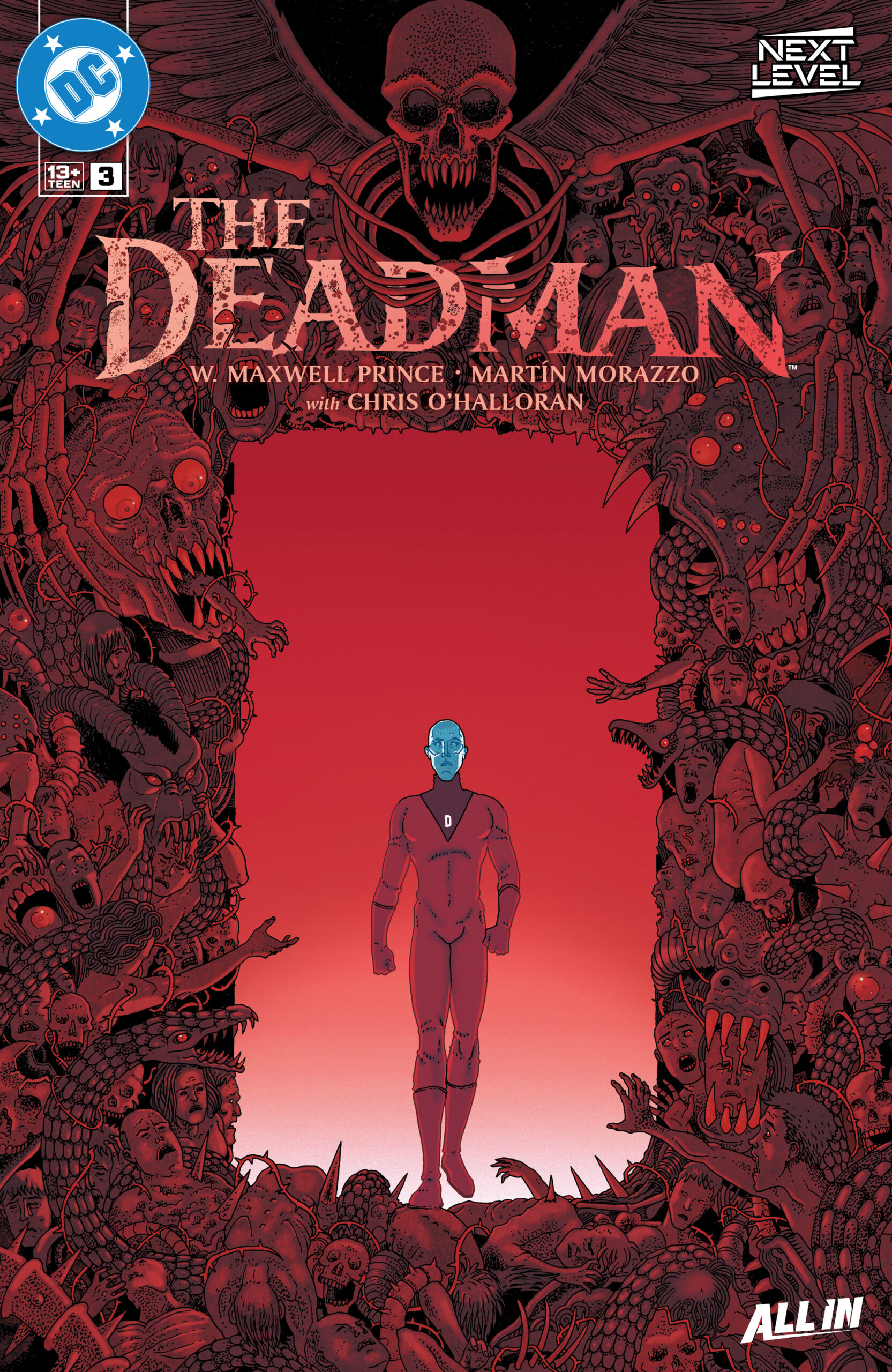 Capa completa da HQ The Deadman número 3 com créditos de W. Maxwell Prince e Martín Morazzo