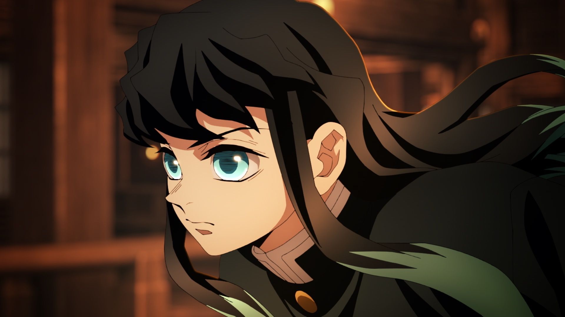 Muichiro Tokito em close em cena de Demon Slayer: Castelo Infinito