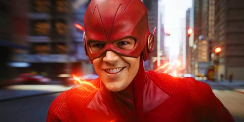 O Flash correndo por uma rua de cidade em imagem de divulgação, referência a Central City no episódio 7 de Lanternas