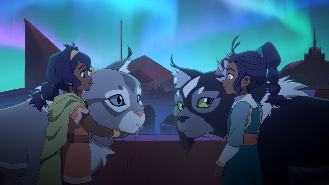 Pavi, Nisha e seu companheiro em Avatar: Os Sete Refúgios