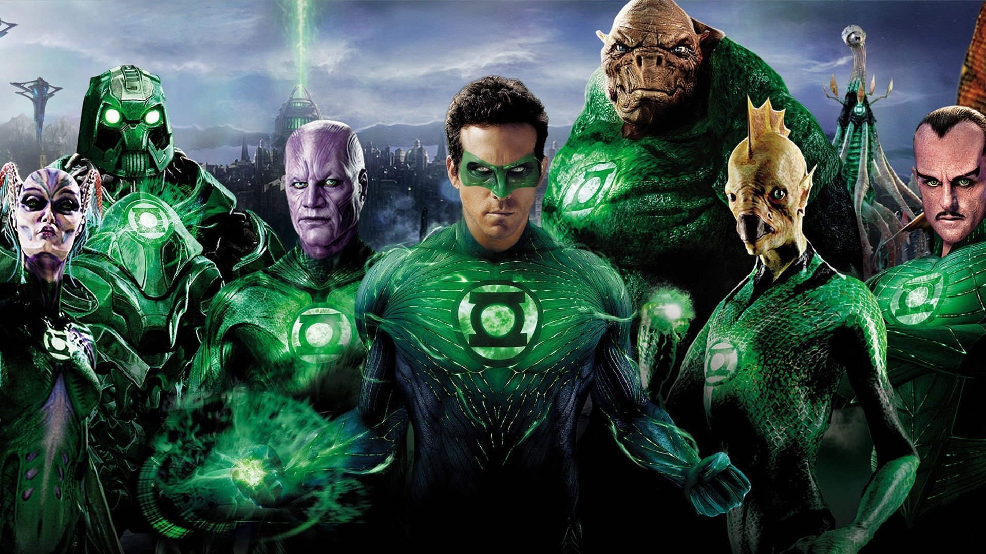 Kilowog e outros membros do Corpo dos Lanternas Verdes no filme de 2011