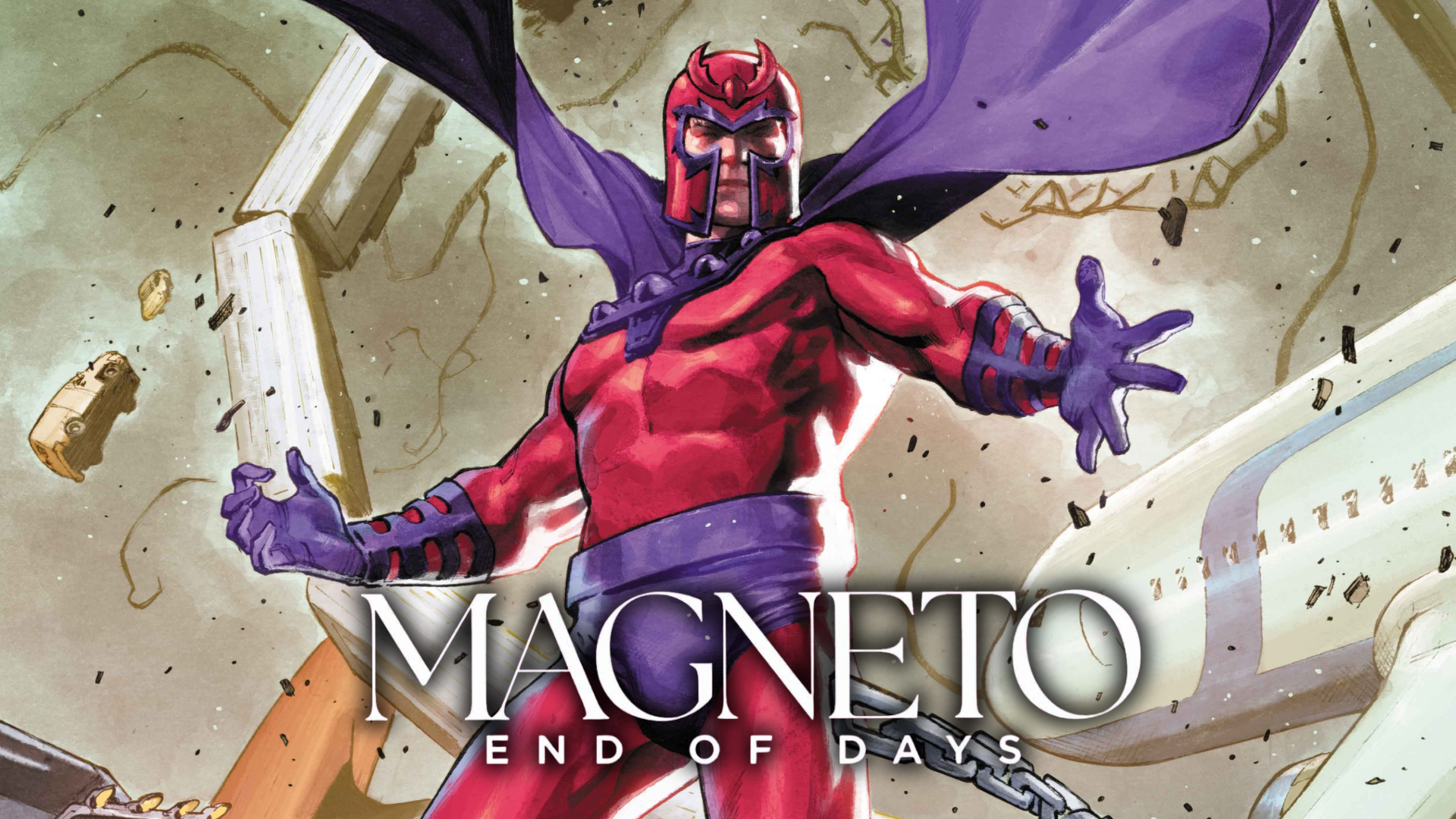 Arte promocional de Magneto: End of Days, nova série de Brian Michael Bendis e Andrea Sorrentino