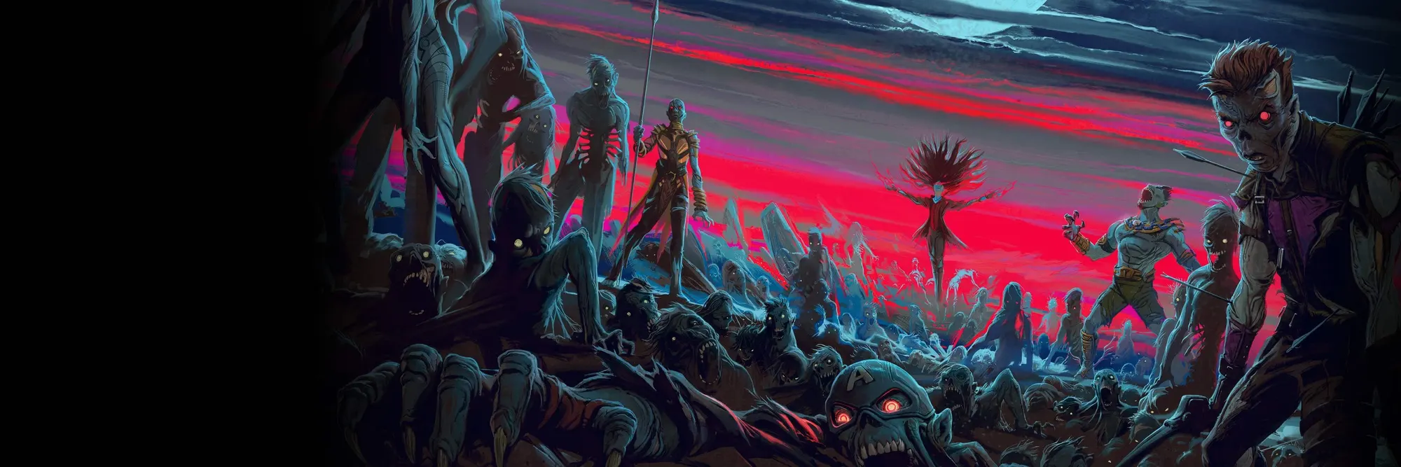 Personagens de Marvel Zombies em arte oficial da animação