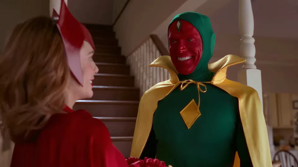 Wanda e Visão em cena da série WandaVision