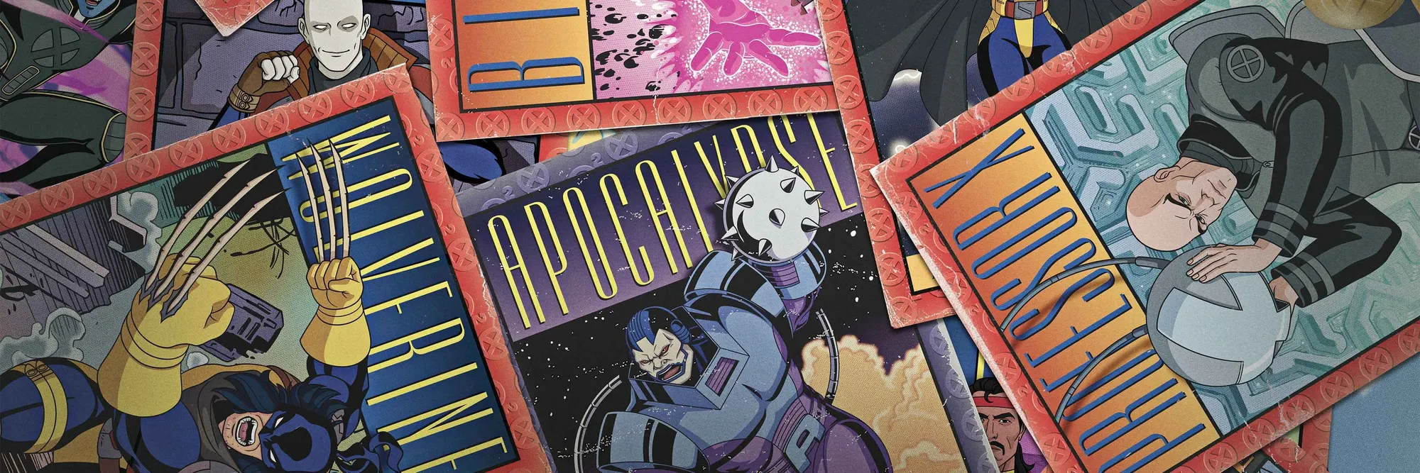 Wolverine, Apocalipse e Professor Xavier em arte de divulgação de X-Men ’97