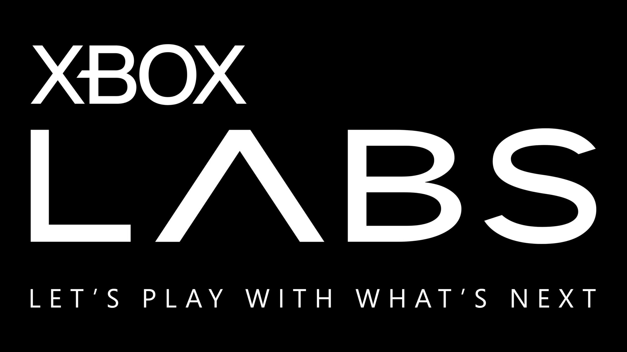Logotipo branco do Xbox Labs sobre fundo preto
